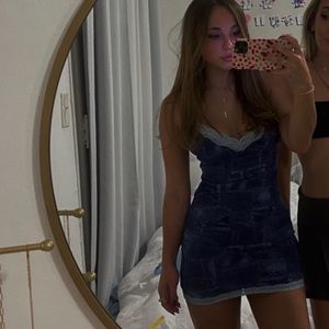 Edikted Denim Print Mini Dress